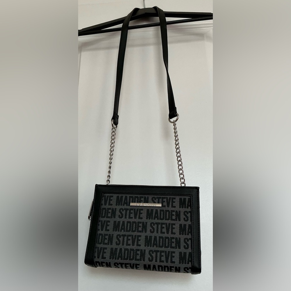 Steve Madden Black Logo Crossbody Bag